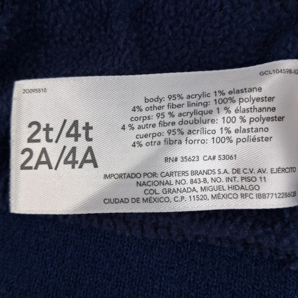 Carters‎ Kids Blue Dinosaur Fair Isle Knit Beanie Hat Toddler Size 2T 4T